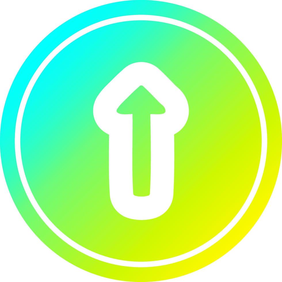 pointing arrow circular in cold gradient spectrum vector