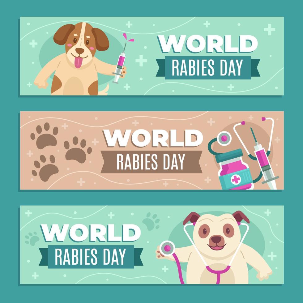 World Rabies Day Psa Banners Design vector