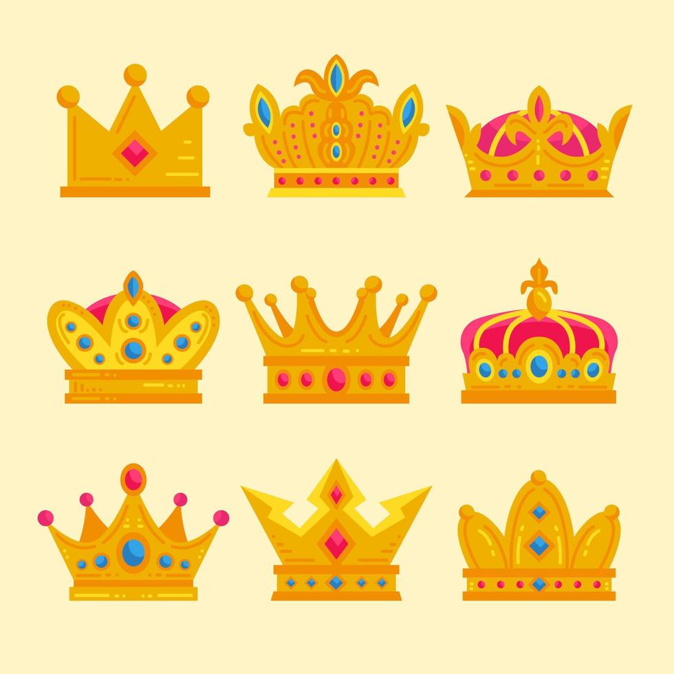 Set of King Crown Logo vector
