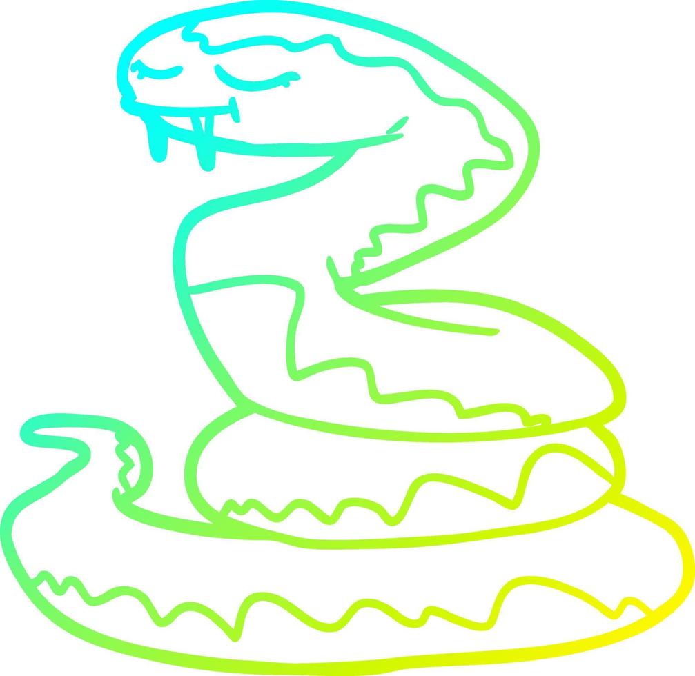 cold gradient line drawing cartoon snake vector
