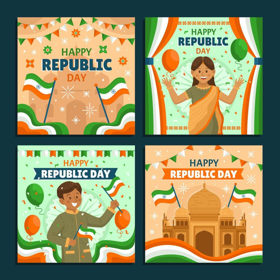 Celebration of India Independence Day Festivity Social Media Post vector