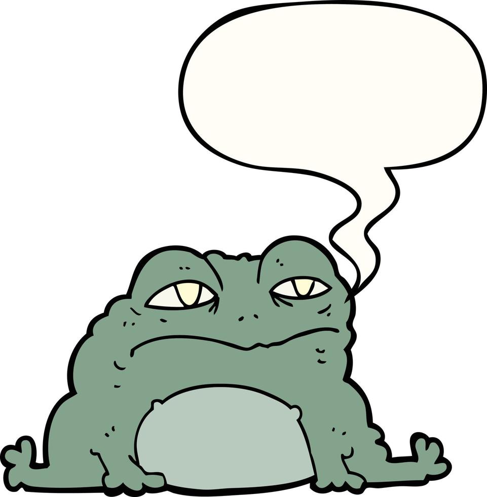 cartoon toad and speech bubble vector