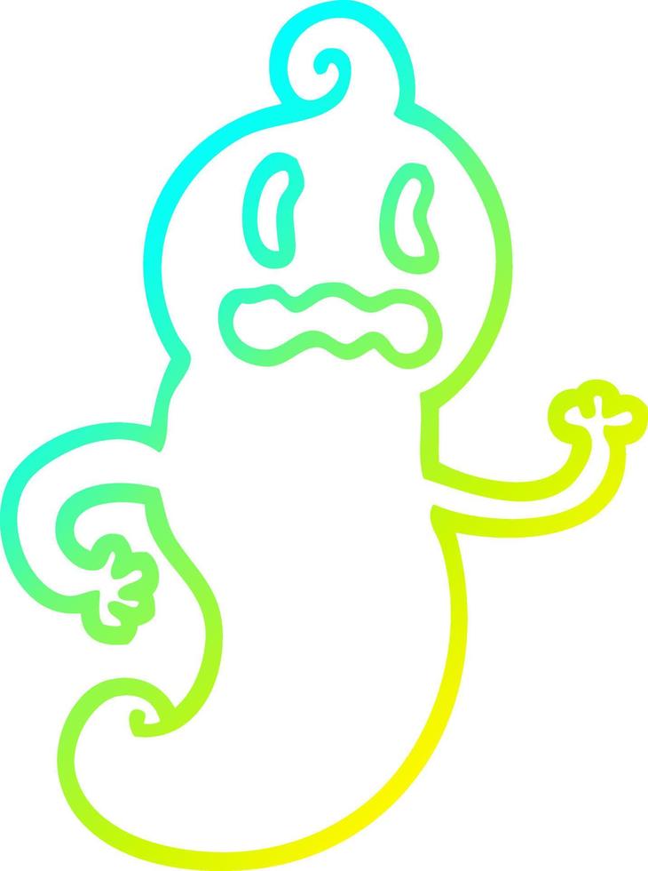 cold gradient line drawing cartoon spooky ghost vector