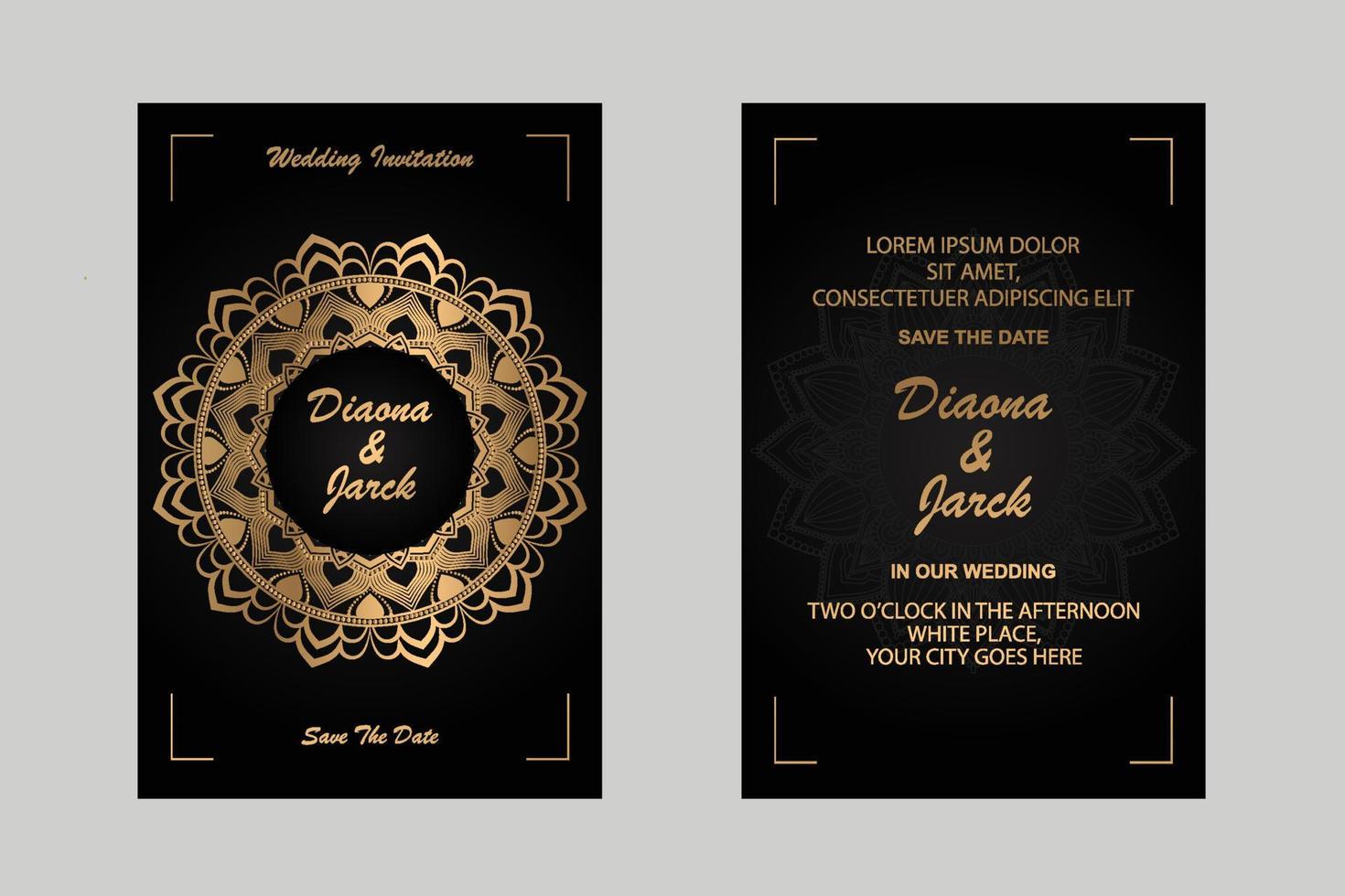 Wedding invitation card template vector