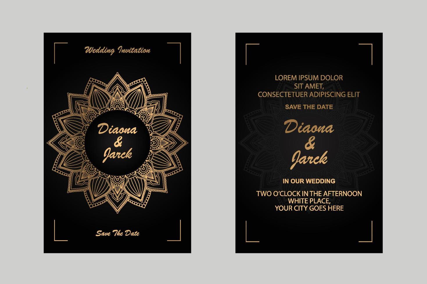 plantilla de tarjeta de invitación de boda vector