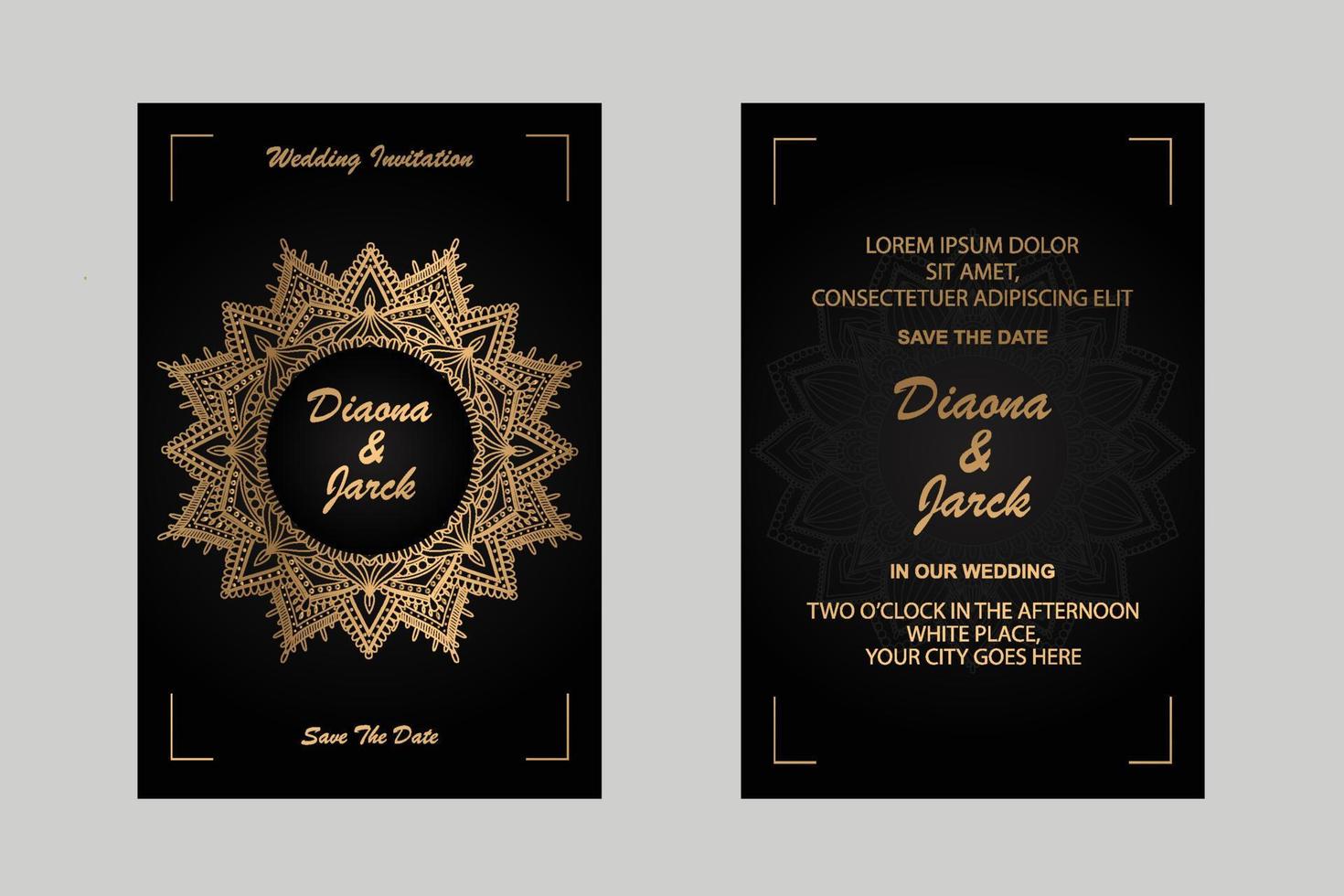 plantilla de tarjeta de invitación de boda vector