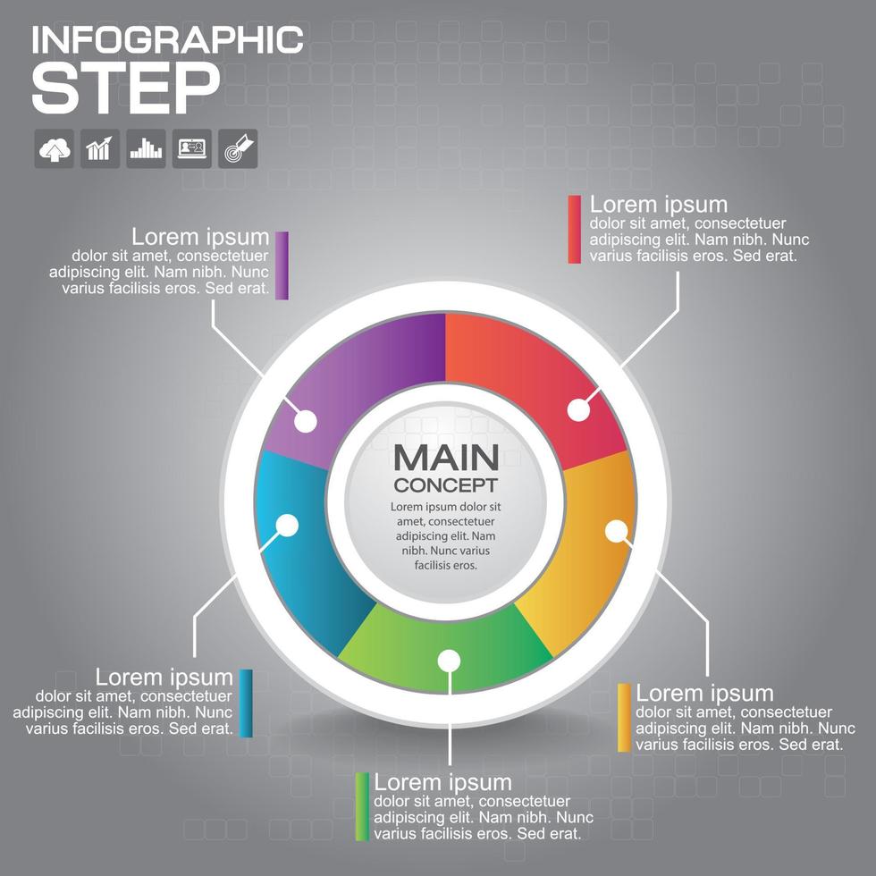 Vector circle business concepts with icons