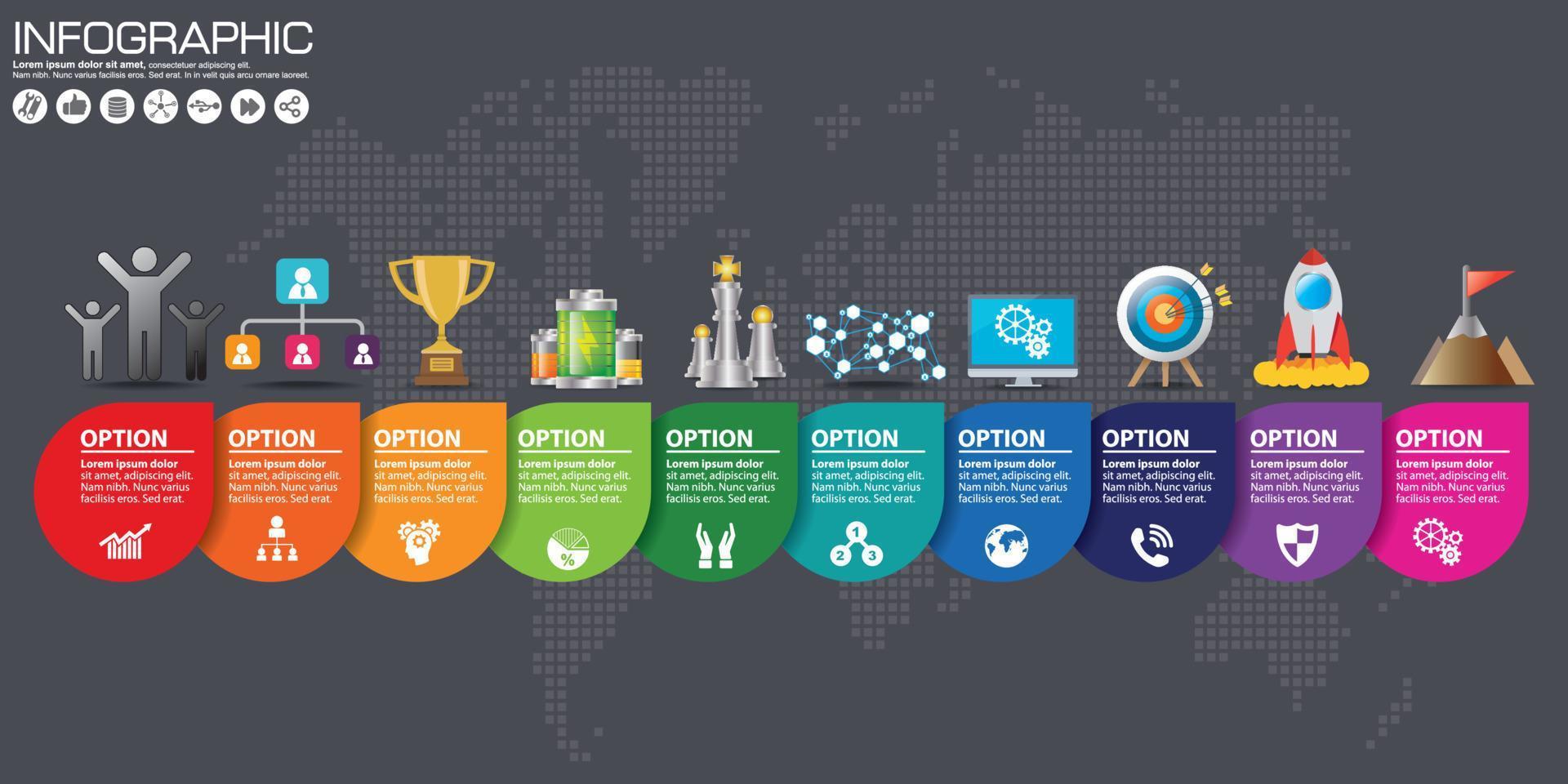 Infographic design template and business concept with 4 options, parts, steps or processes. Can be used for workflow layout, diagram, number options, web design. vector