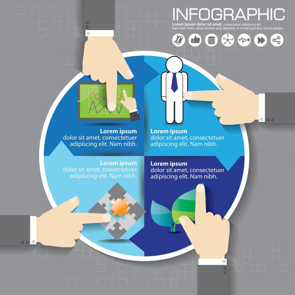 Infographic design template and business concept with 4 options, parts, steps or processes. Can be used for workflow layout, diagram, number options, web design. vector