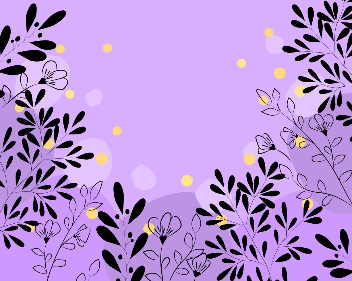 Banner violet witn line botanic vector