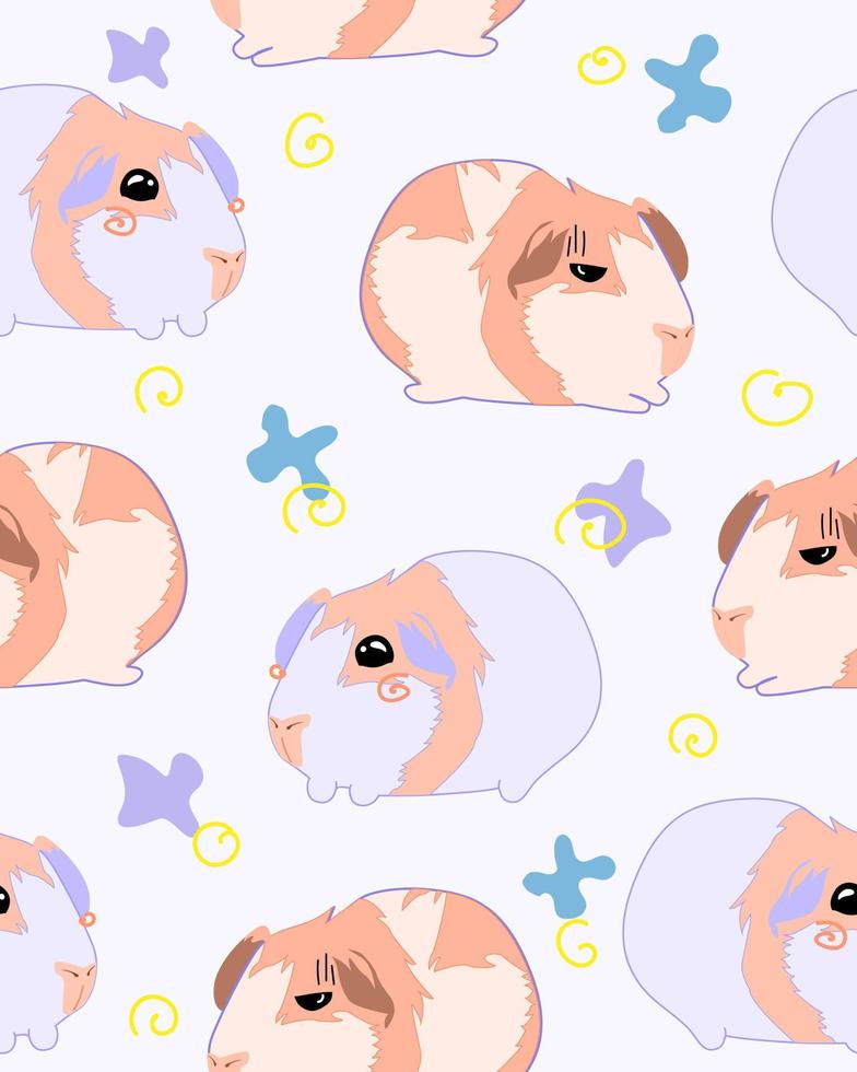 Pattern with guinea pigs vector