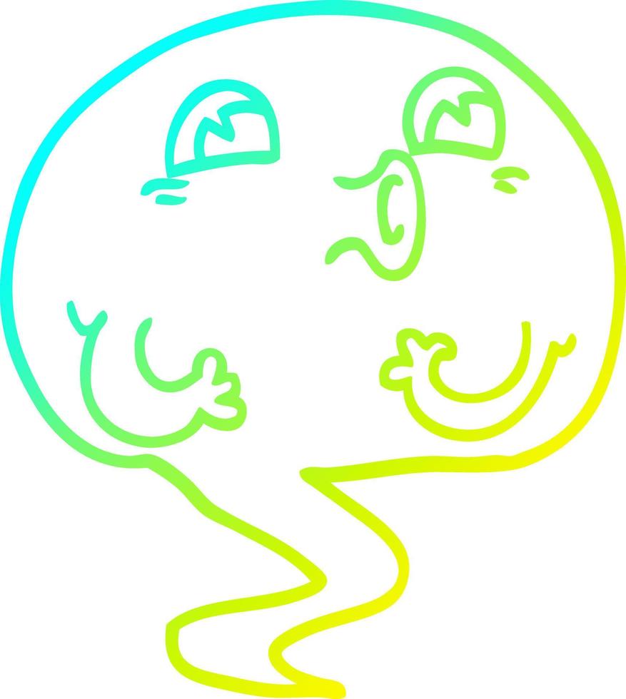 cold gradient line drawing spooky cartoon ghost vector