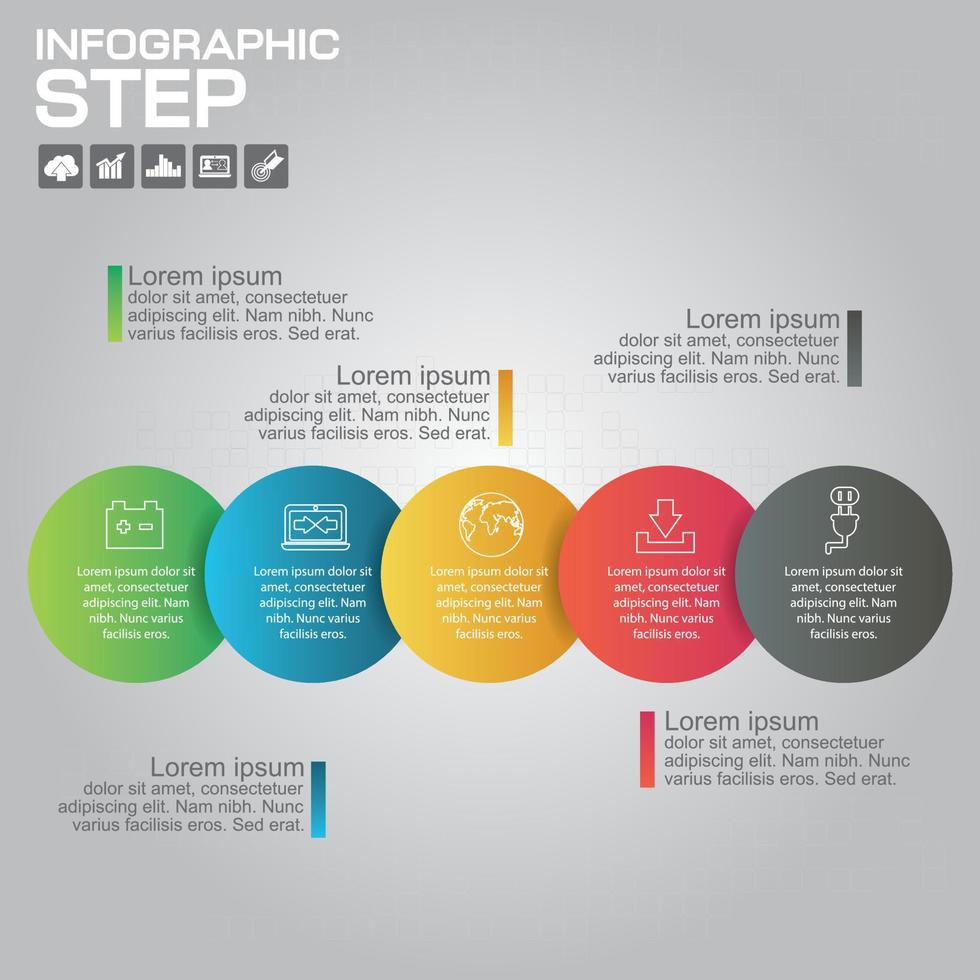 5 Steps Infographic Design Elements for Your Business Vector Illustration.