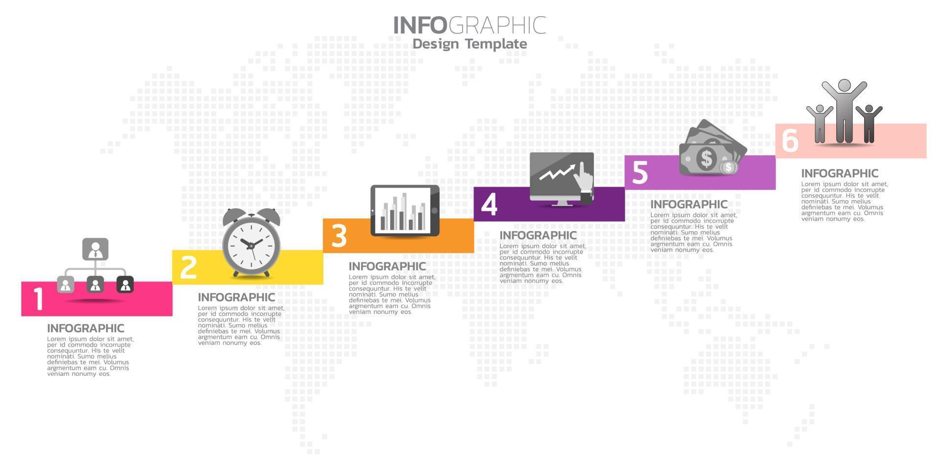 elementos infográficos de línea de tiempo para contenido, diagrama, diagrama de flujo, pasos, partes, línea de tiempo, flujo de trabajo, gráfico. vector