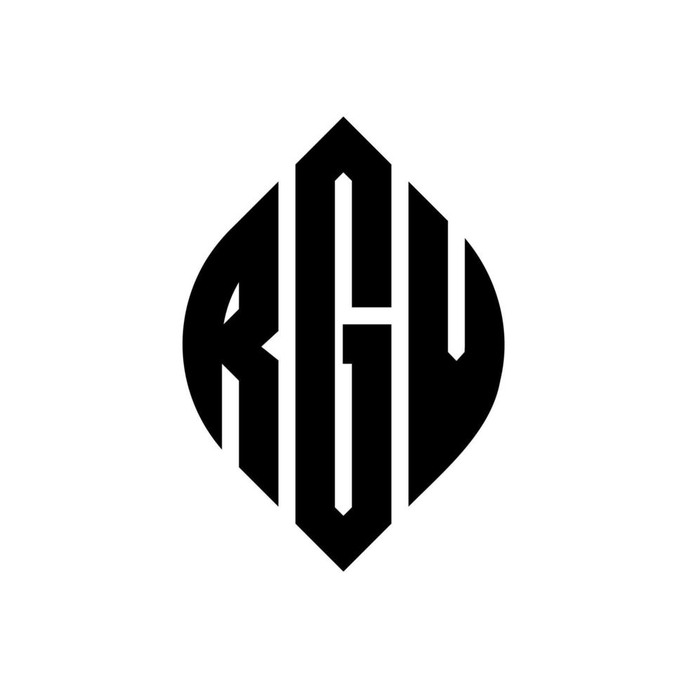 diseño de logotipo de letra de círculo rgv con forma de círculo y elipse. letras elipses rgv con estilo tipográfico. las tres iniciales forman un logo circular. vector de marca de letra de monograma abstracto del emblema del círculo rgv.