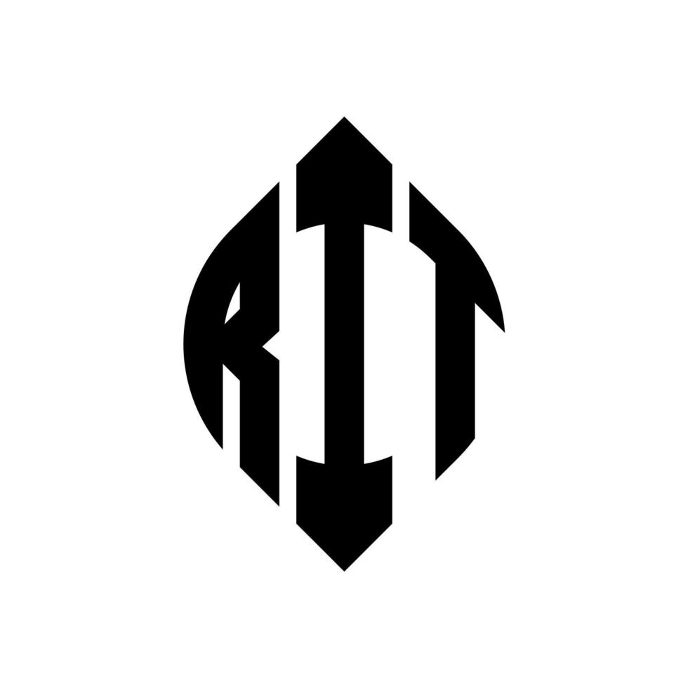 diseño de logotipo de letra circular rit con forma de círculo y elipse. rit letras elipses con estilo tipográfico. las tres iniciales forman un logo circular. rit círculo emblema resumen monograma letra marca vector. vector