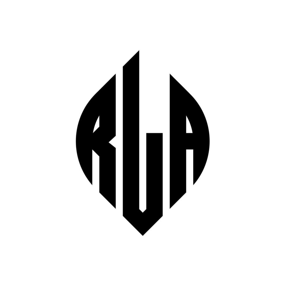 diseño de logotipo de letra de círculo rla con forma de círculo y elipse. rla elipse letras con estilo tipográfico. las tres iniciales forman un logo circular. vector de marca de letra de monograma abstracto del emblema del círculo rla.