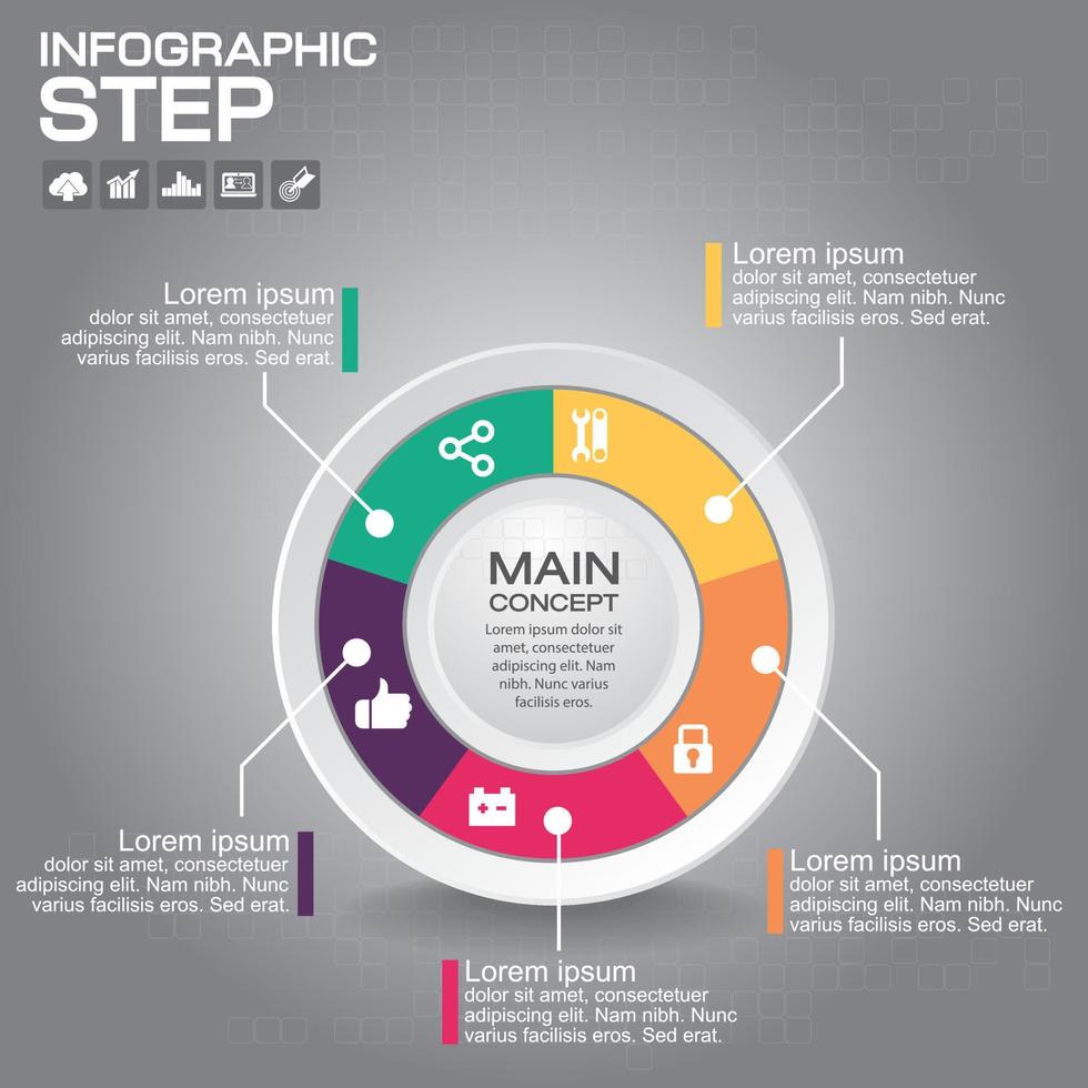 Vector circle business concepts with icons