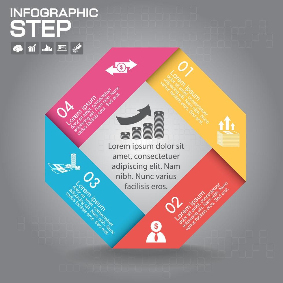 Vector infographic. Template for diagram, graph, presentation and chart. Business concept with 4 options, parts, steps or processes.