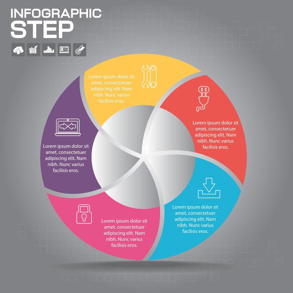 Vector circle business concepts with icons