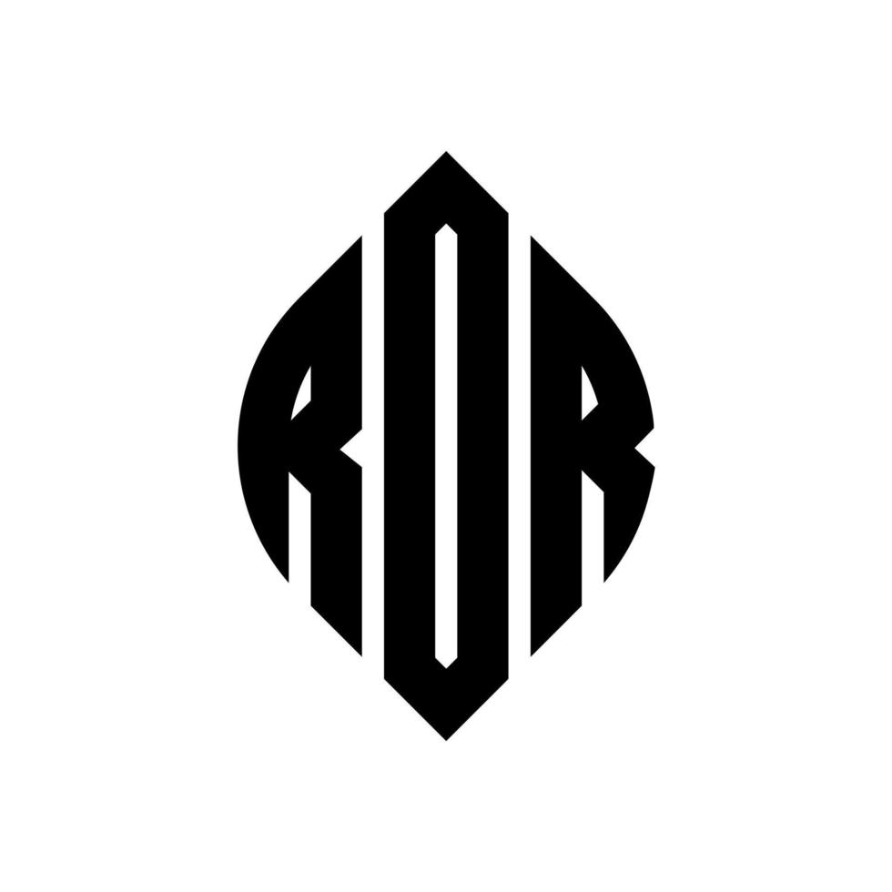 diseño de logotipo de letra de círculo ror con forma de círculo y elipse. Letras de elipse ror con estilo tipográfico. las tres iniciales forman un logo circular. vector de marca de letra de monograma abstracto del emblema del círculo ror.