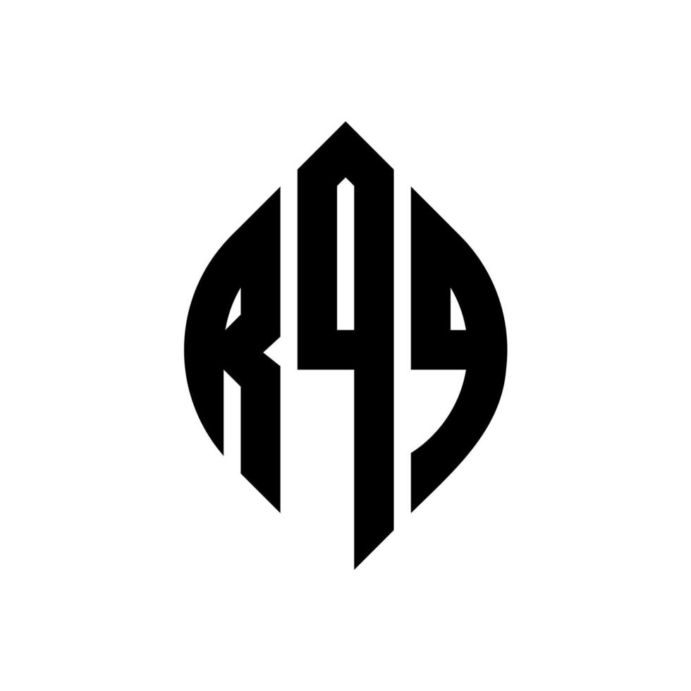 diseño de logotipo de letra de círculo rqq con forma de círculo y elipse. rqq letras elipses con estilo tipográfico. las tres iniciales forman un logo circular. rqq círculo emblema resumen monograma letra marca vector. vector