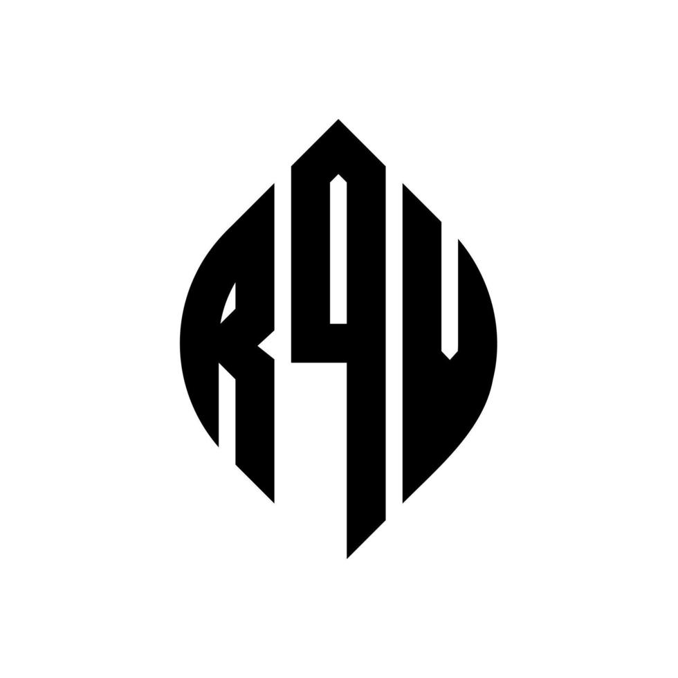 diseño de logotipo de letra de círculo rqv con forma de círculo y elipse. rqv letras elipses con estilo tipográfico. las tres iniciales forman un logo circular. rqv círculo emblema resumen monograma letra marca vector. vector