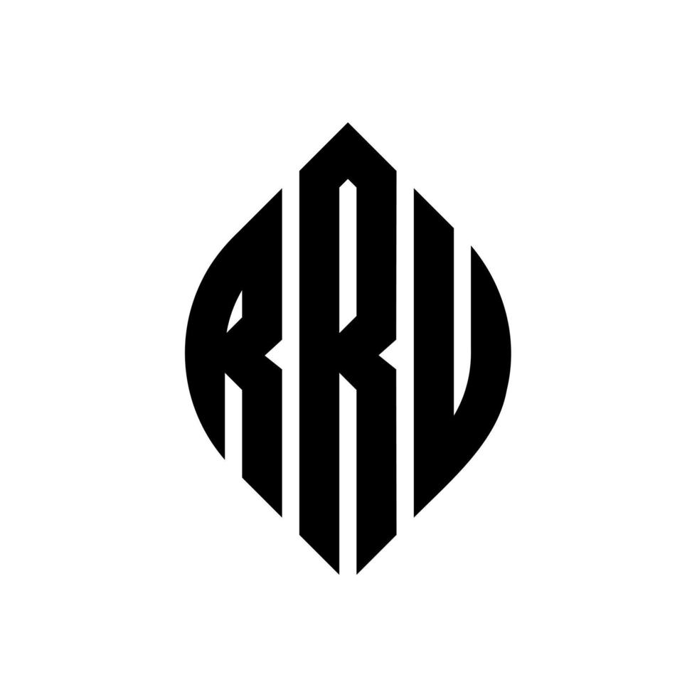 diseño de logotipo de letra de círculo rru con forma de círculo y elipse. rru letras elipses con estilo tipográfico. las tres iniciales forman un logo circular. rru círculo emblema resumen monograma letra marca vector. vector