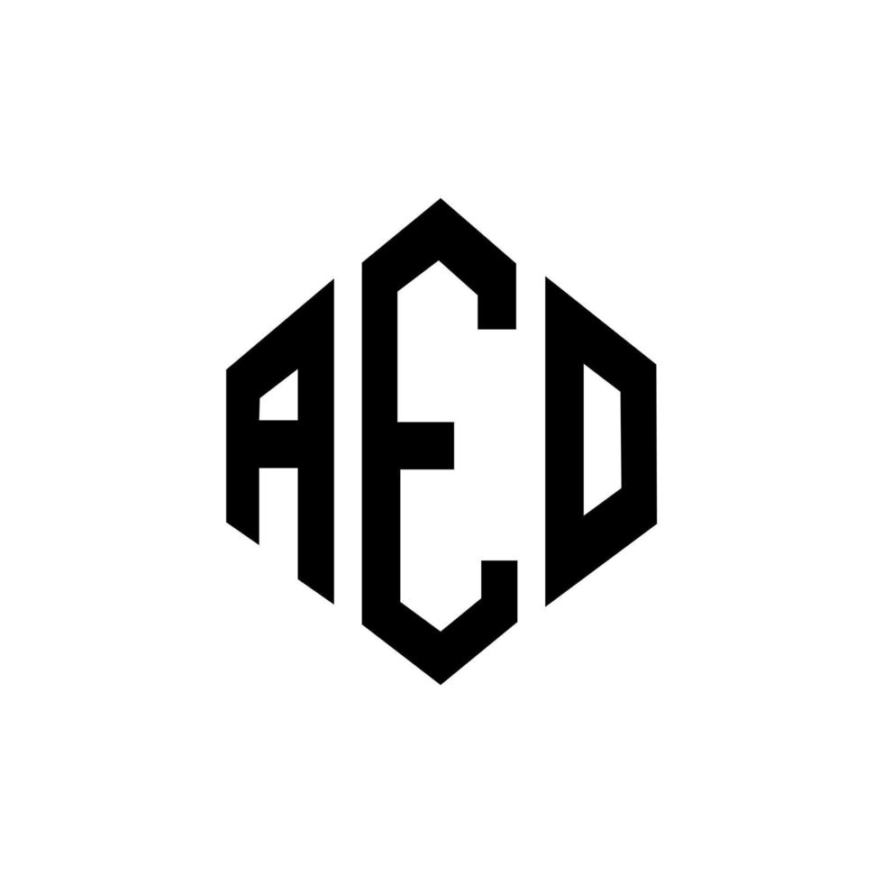 diseño de logotipo de letra aeo con forma de polígono. diseño de logotipo en forma de cubo y polígono aeo. plantilla de logotipo vectorial hexagonal aeo colores blanco y negro. monograma aeo, logotipo comercial y inmobiliario. vector