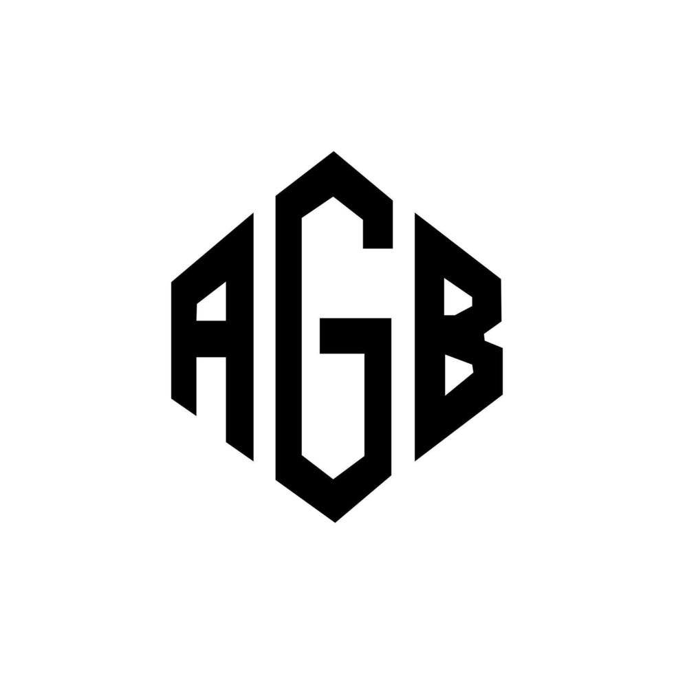 diseño de logotipo de letra agb con forma de polígono. diseño de logotipo de forma de cubo y polígono agb. plantilla de logotipo vectorial hexagonal agb colores blanco y negro. monograma agb, logotipo empresarial y inmobiliario. vector