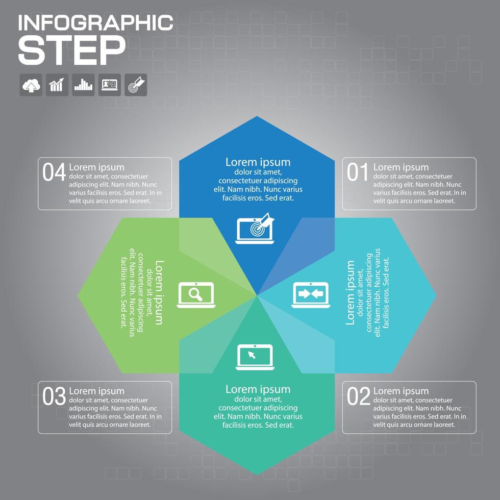 plantilla de diapositiva de vector de presentación de negocios plana con diagrama de venn