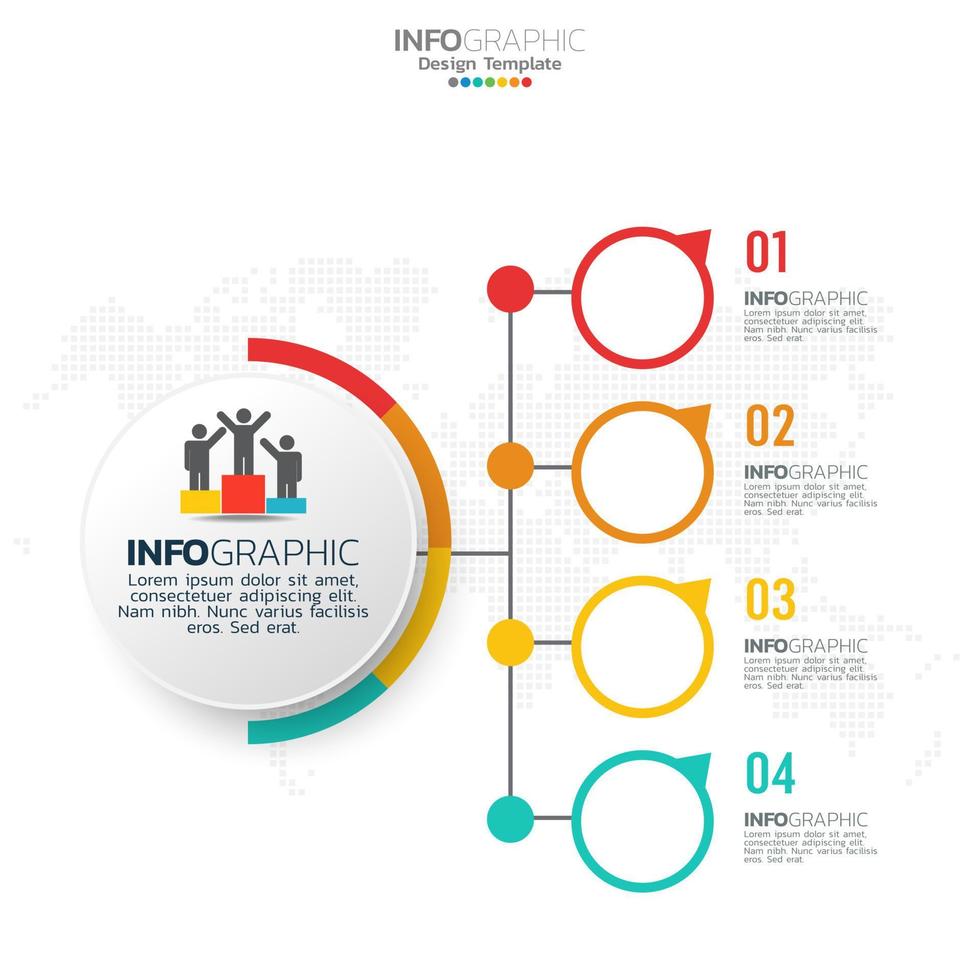 Business circle infographic elements with 4 options or steps. vector