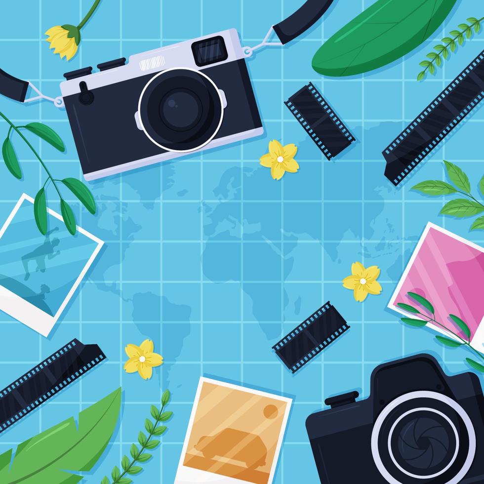 World Photography Day Background vector