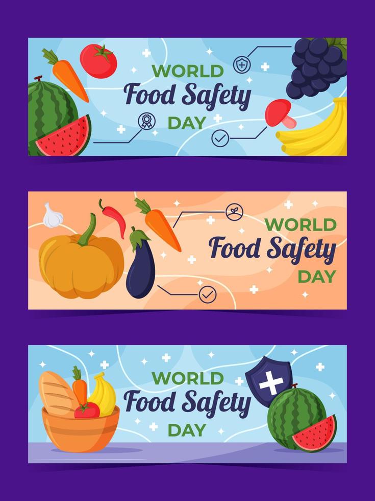 Food Safety Day Banner Collection vector