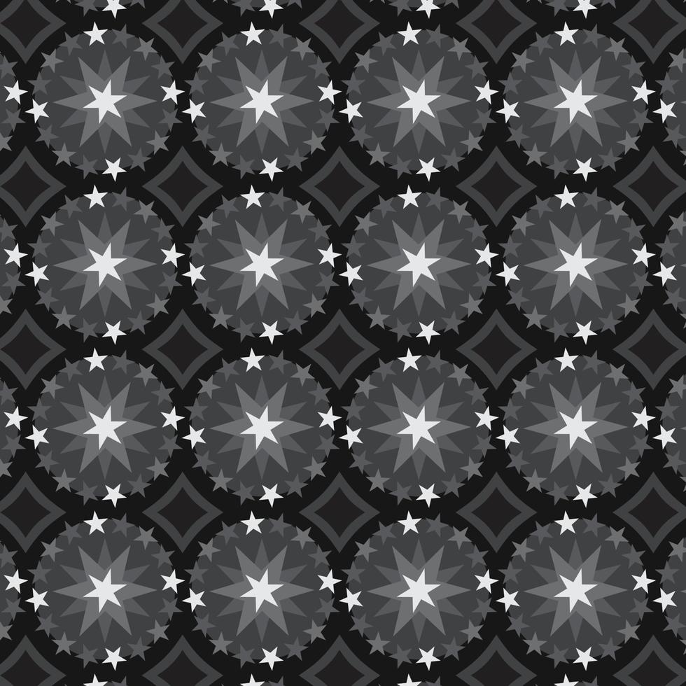 Dark Abstract circular stars geometric background vector