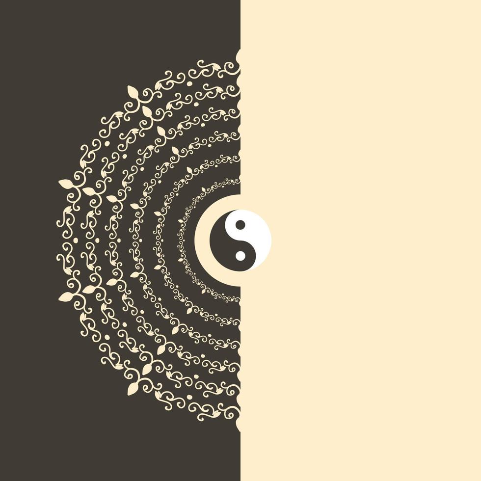 Yin Yang Karma Background abstract mandala style Illustration for banners and poster vector