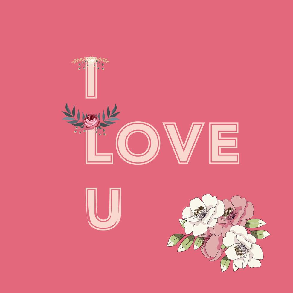 ilustración de amor floral en un día especial para los amantes, día de san valentín, novia, novio, saludo vector