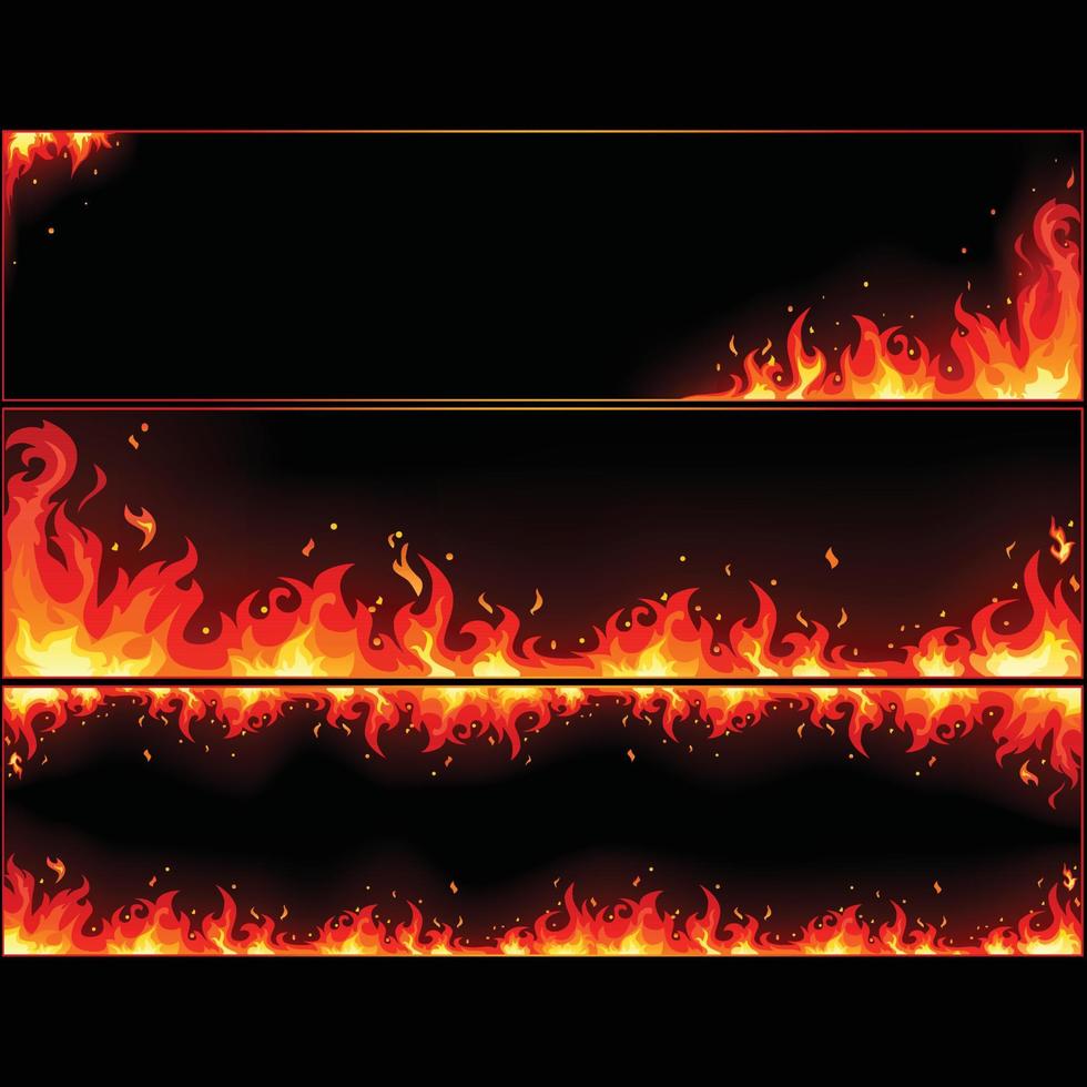 Abstract illustration of fire flames in different sizes vector