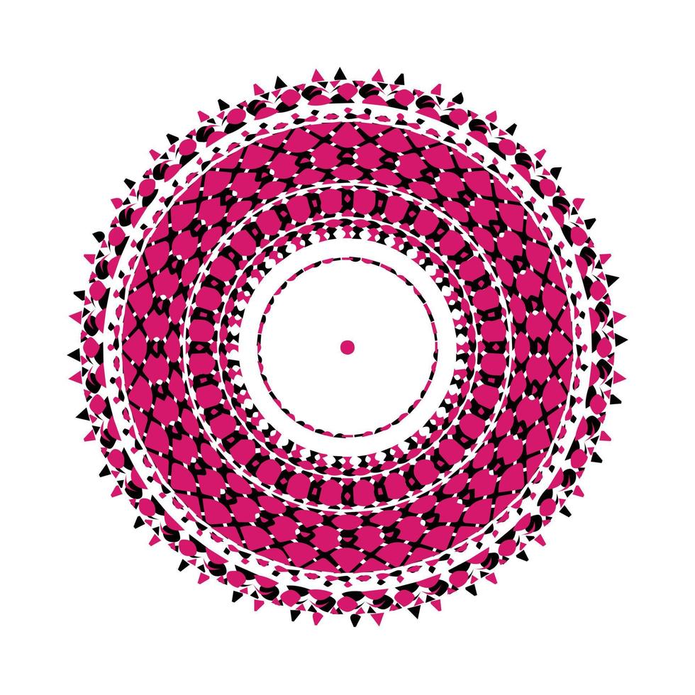 patrón redondo ornamental. mandala colorido sobre fondo blanco. ilustración vectorial vector