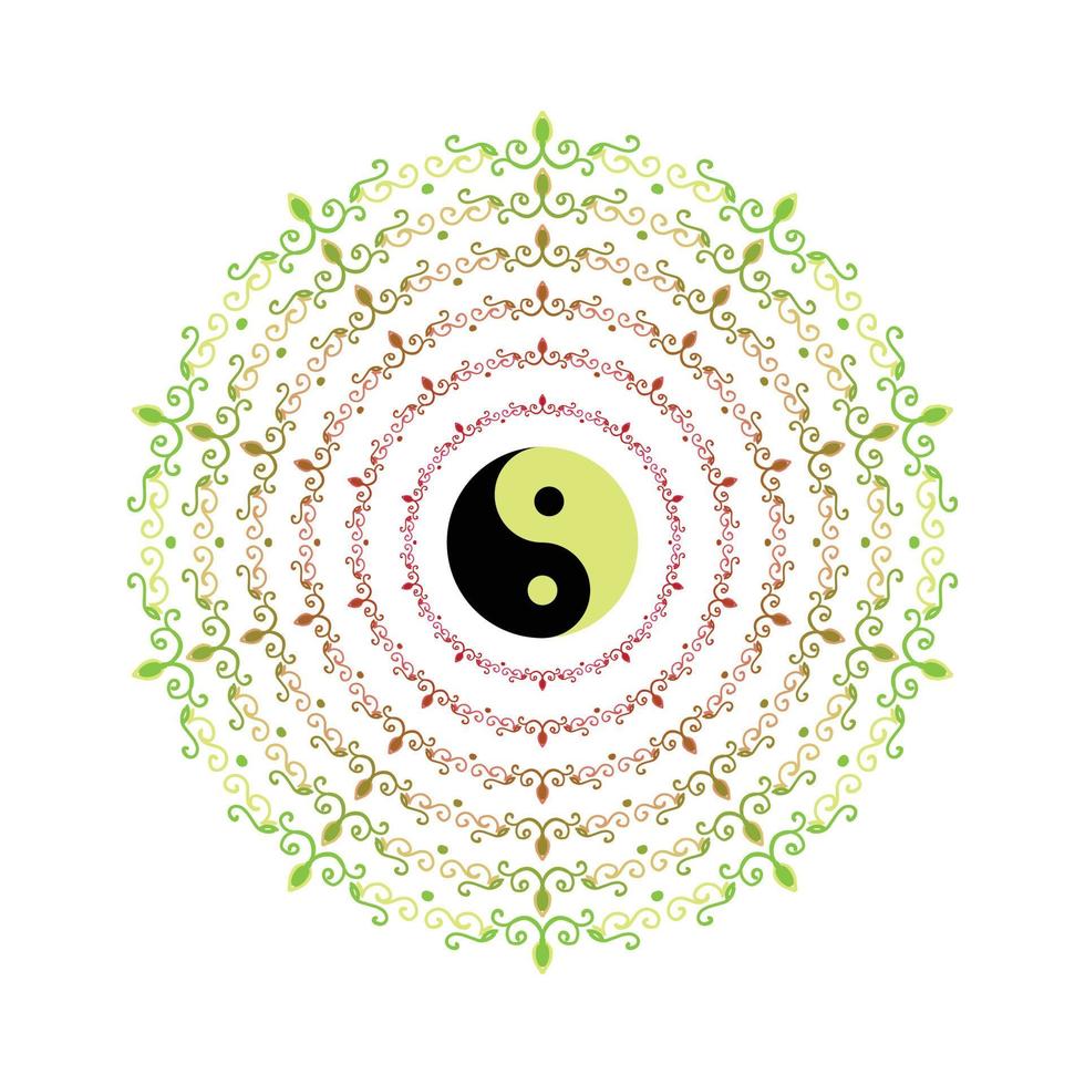yin yang karma fondo abstracto estilo mandala ilustración para pancartas y carteles vector