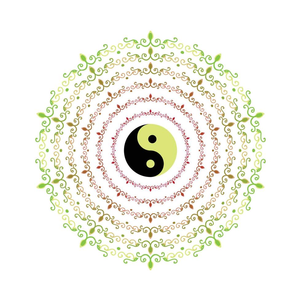 Yin Yang Karma Background abstract mandala style Illustration for banners and poster vector