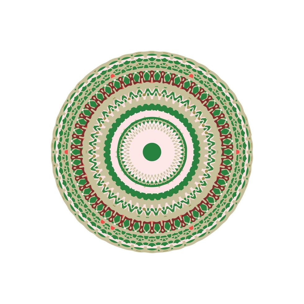 Ornamental round pattern. colorful mandala on white background. Vector illustration.