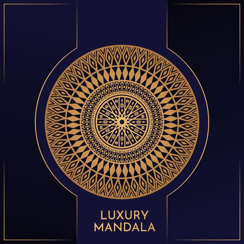 Luxury mandala background with golden elements vector