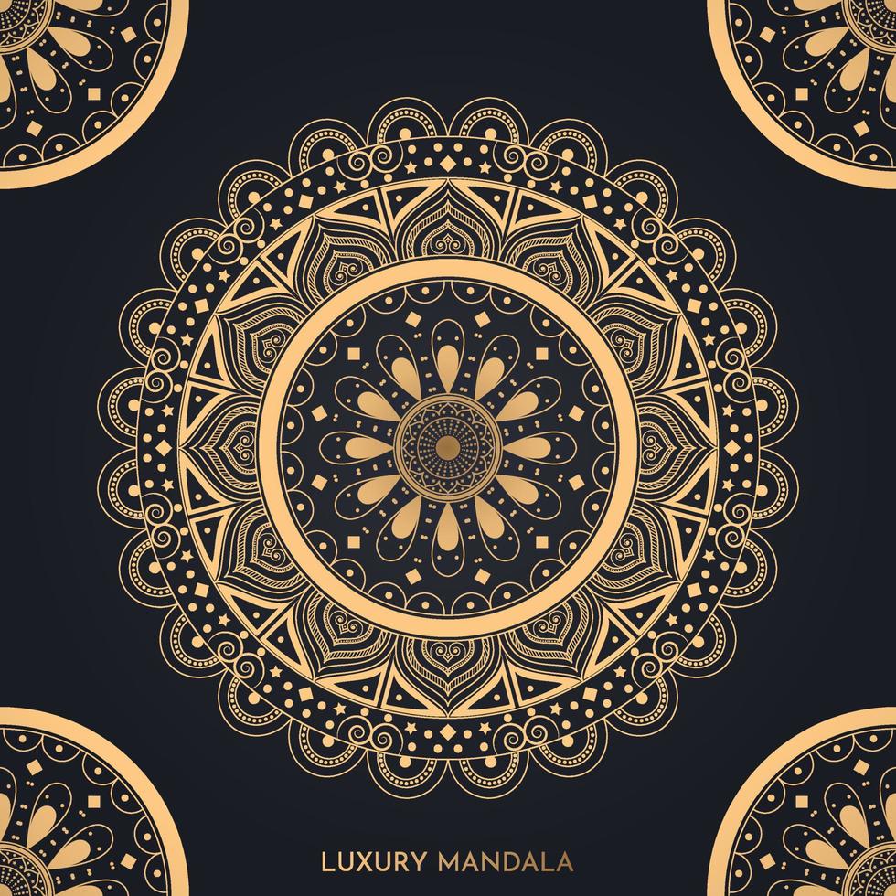 Luxury mandala background with golden elements vector in illustration graphics Premium Vector