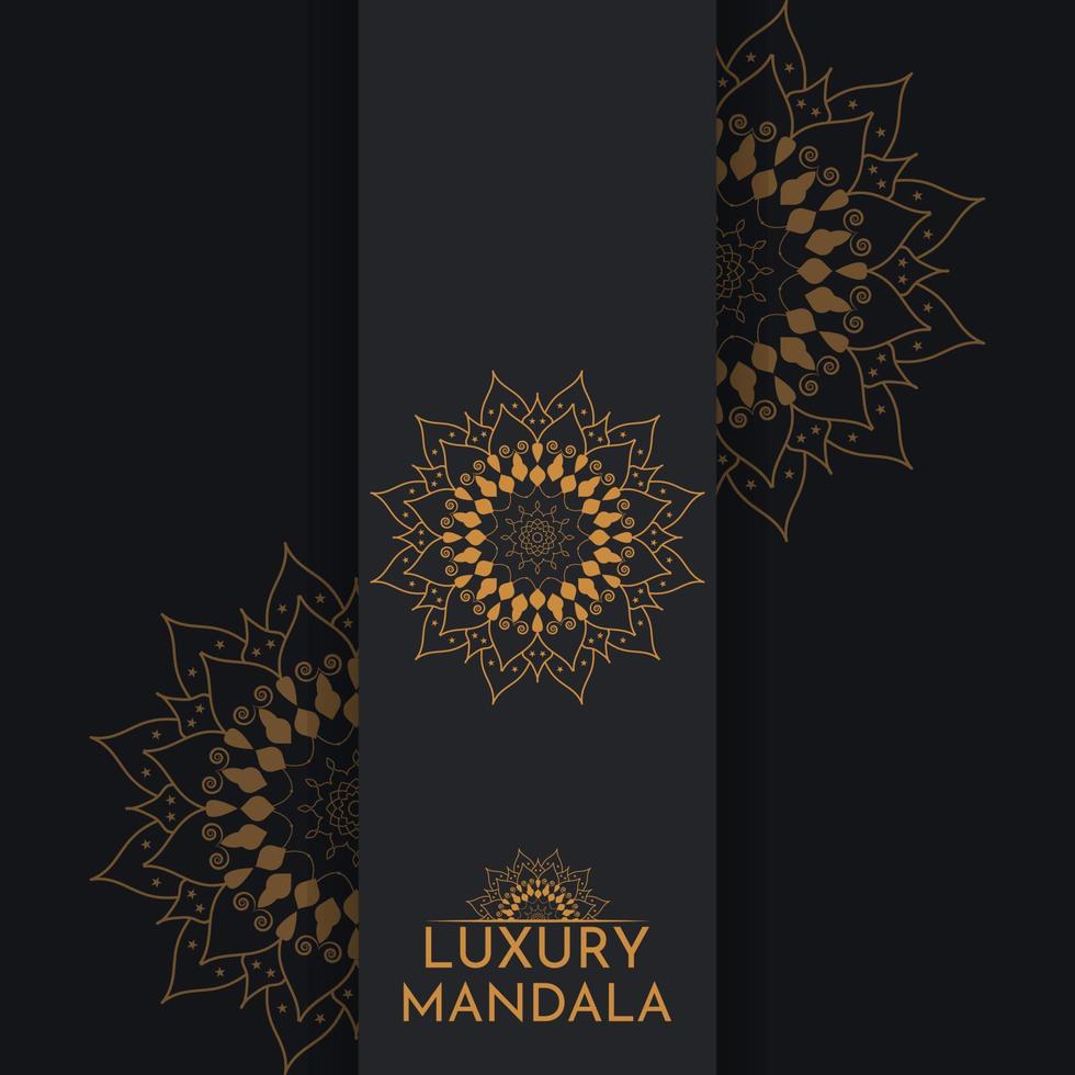 fondo de lujo mandala con elementos dorados vector en ilustración diseño gráfico vector premium