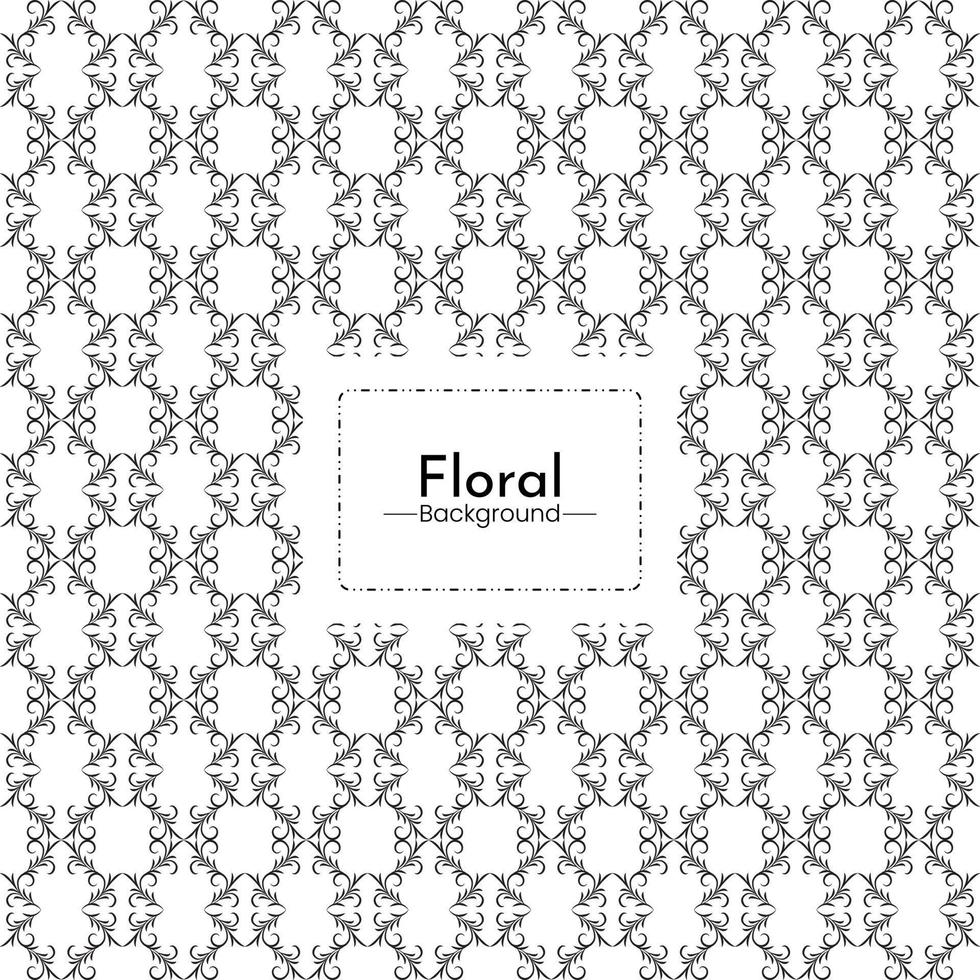 Black white floral background pattern vector graphics design Premium Vector