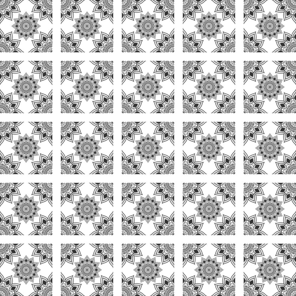 Modern ornament with black white and gray elements geometric mandala pattern vector in illustration Premium Vector