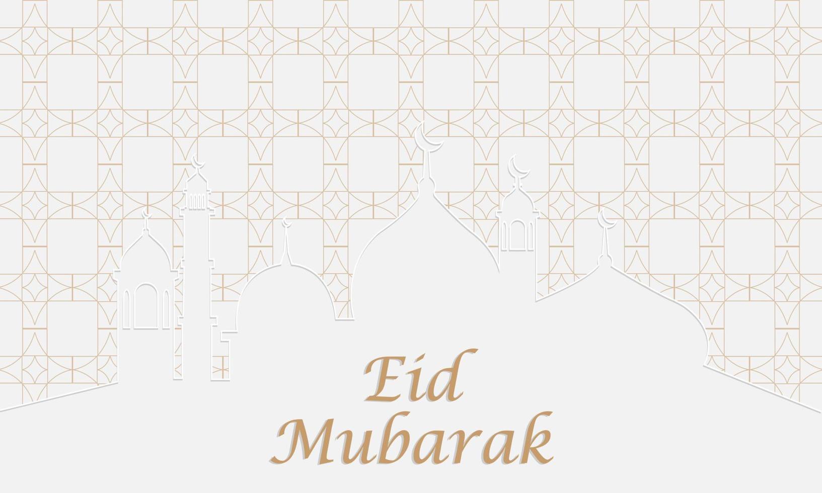 hermoso fondo de eid mubarak con diseño de gráficos vectoriales de patrón árabe vector premium