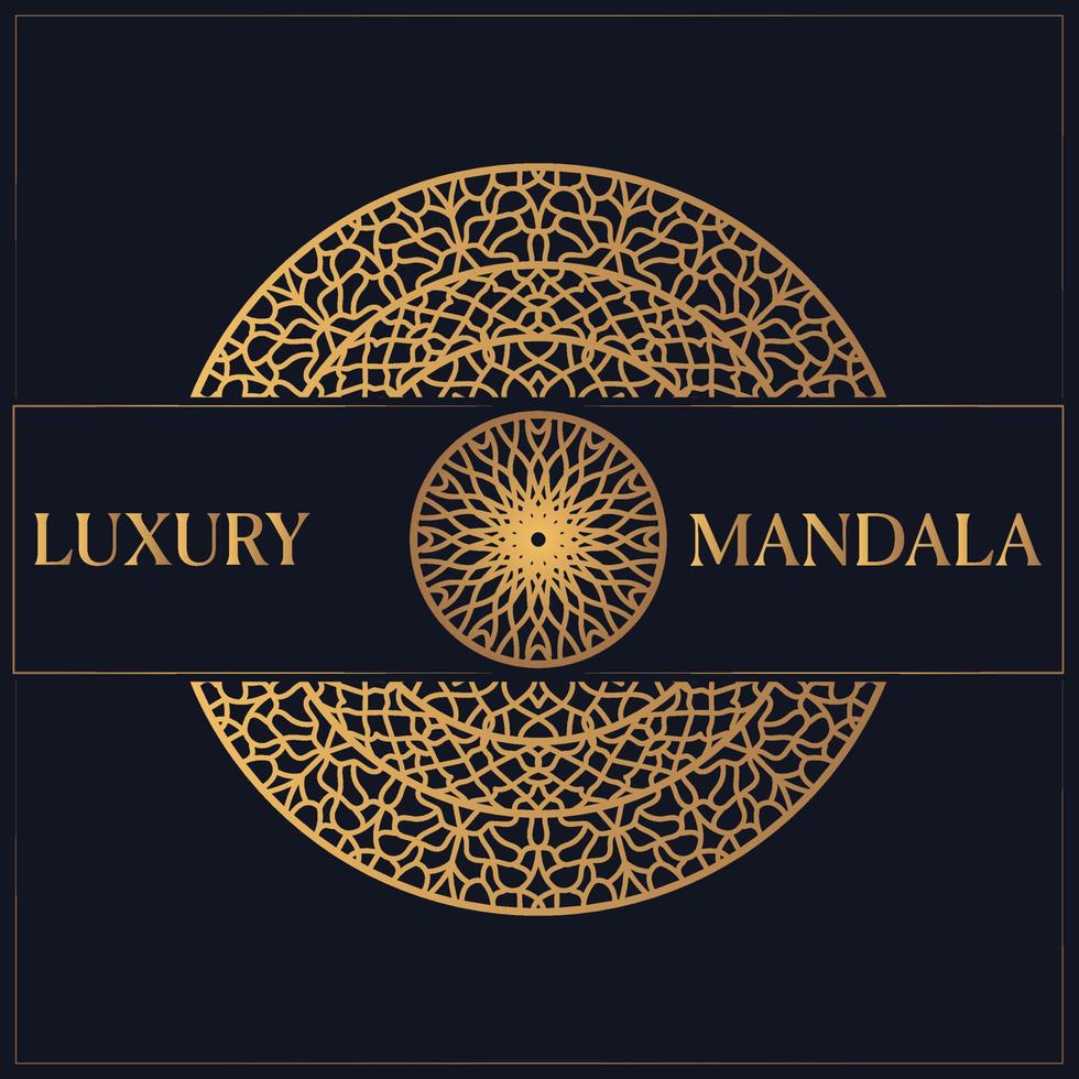 Luxury mandala background with golden elements vector in illustration