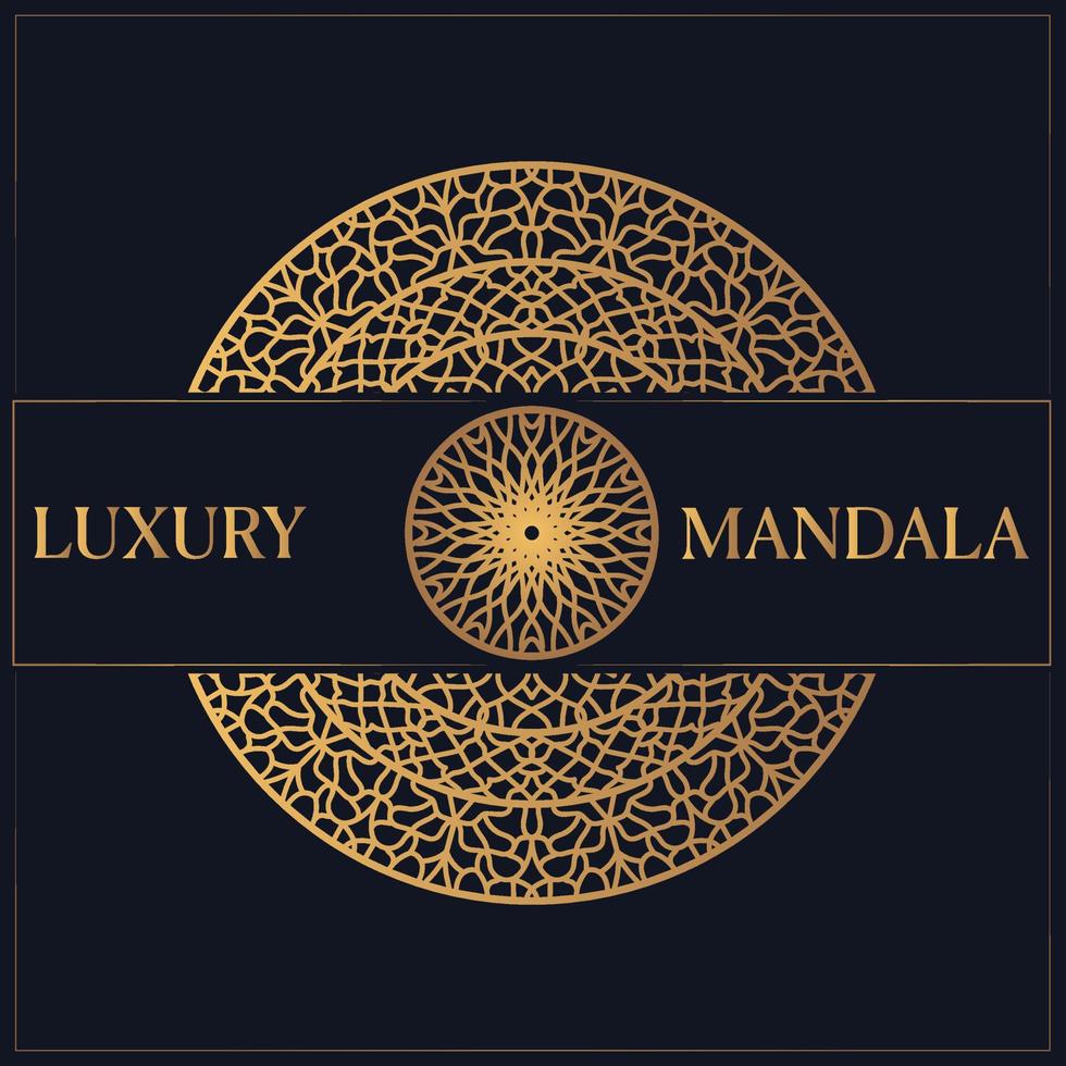 Luxury mandala background with golden elements vector in illustration